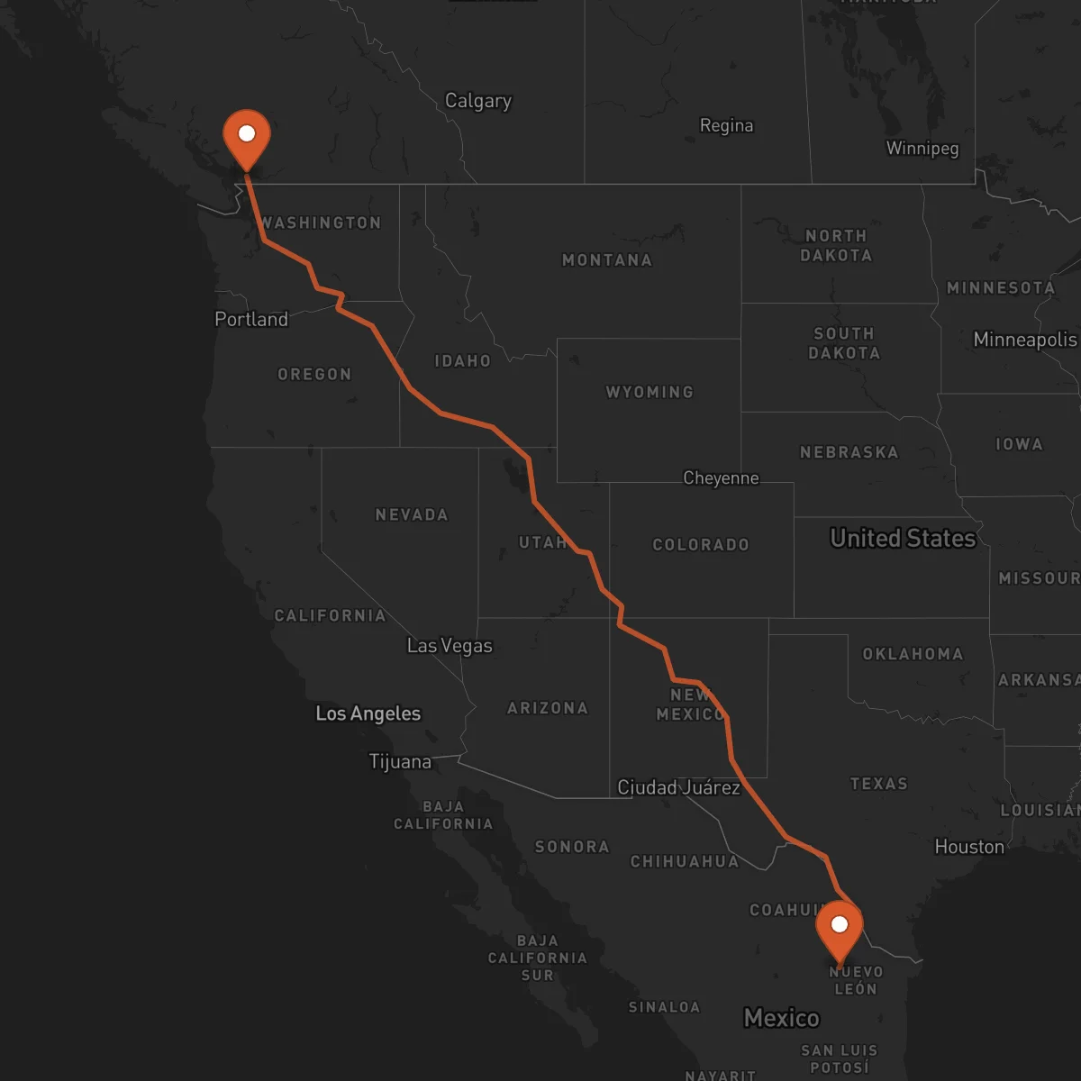 Ruta Surrey - Monterrey