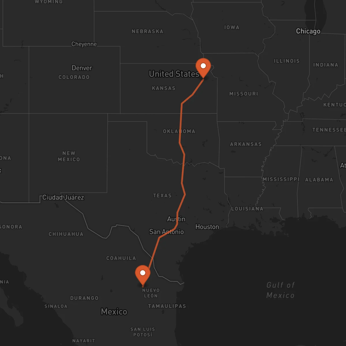 Ruta Topeka - Monterrey