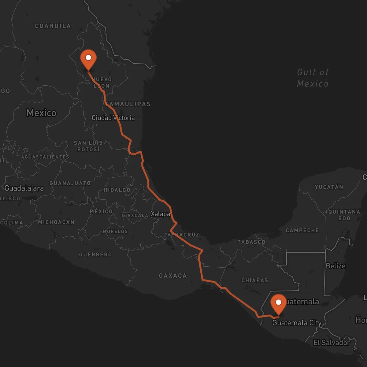 Ruta Totonicapán - Monterrey