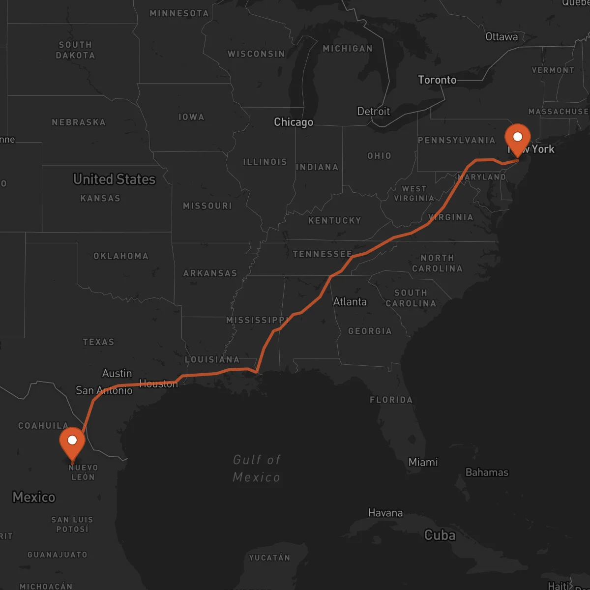 Ruta Monterrey - Trenton