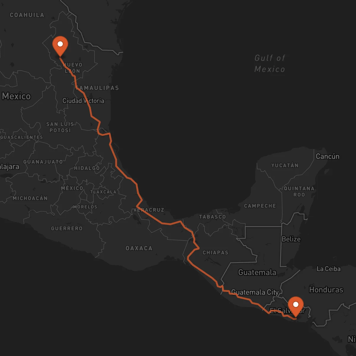 Ruta Usulután - Monterrey