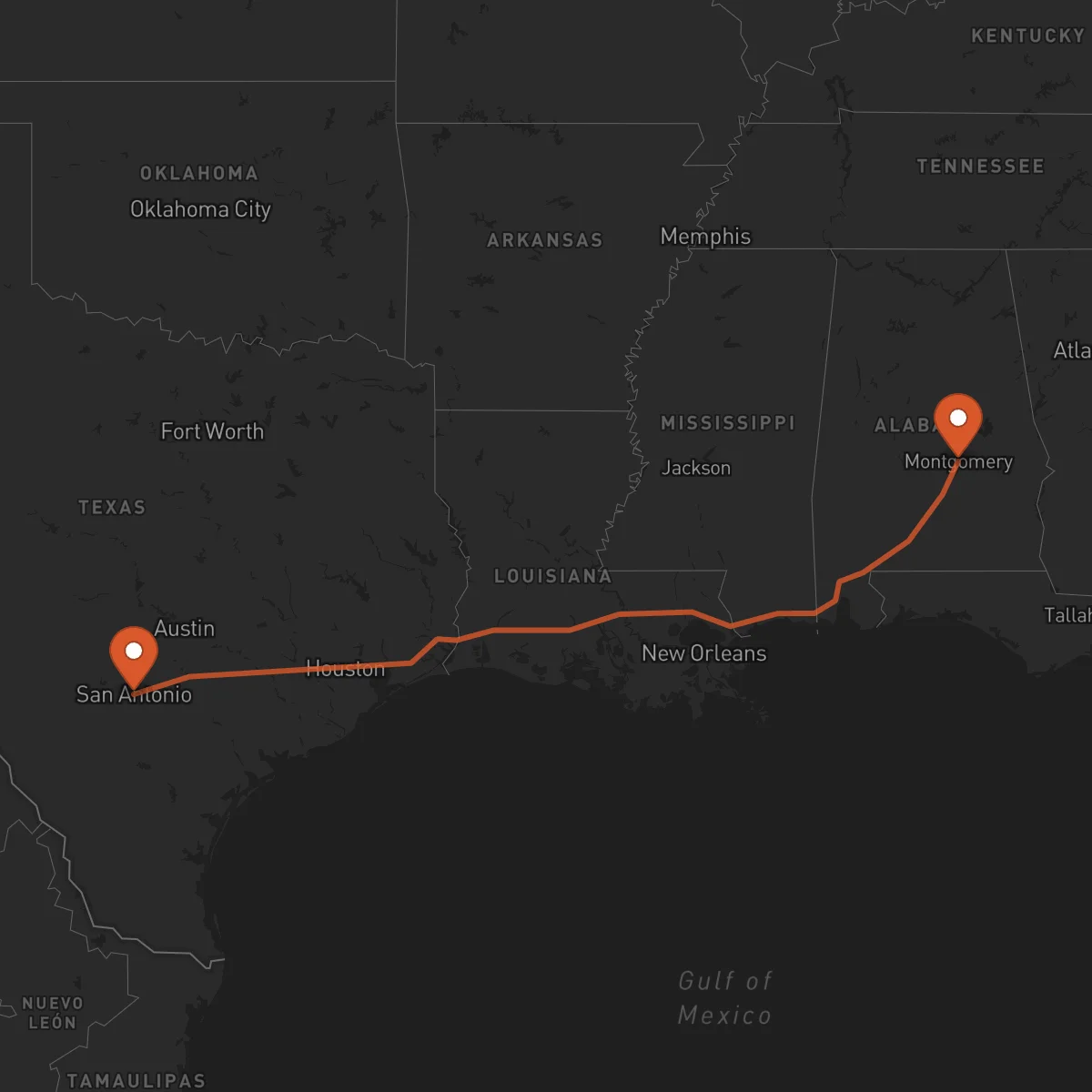 Ruta San Antonio - Montgomery