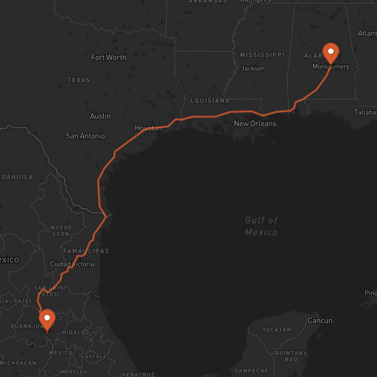Ruta Santiago de Querétaro - Montgomery
