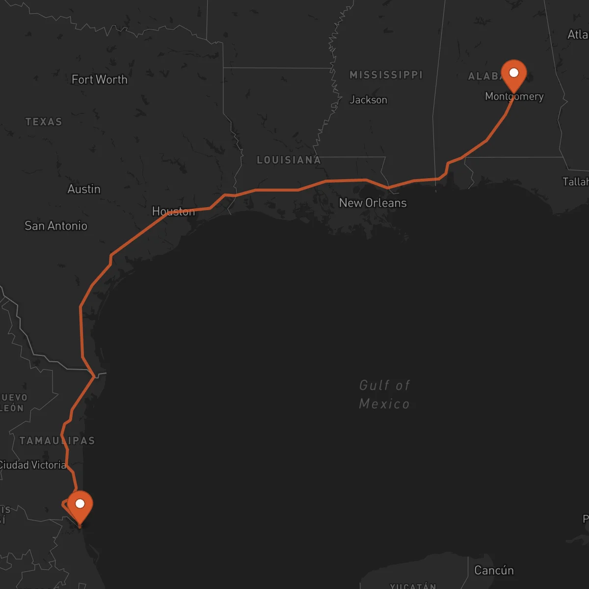 Ruta Tampico - Montgomery