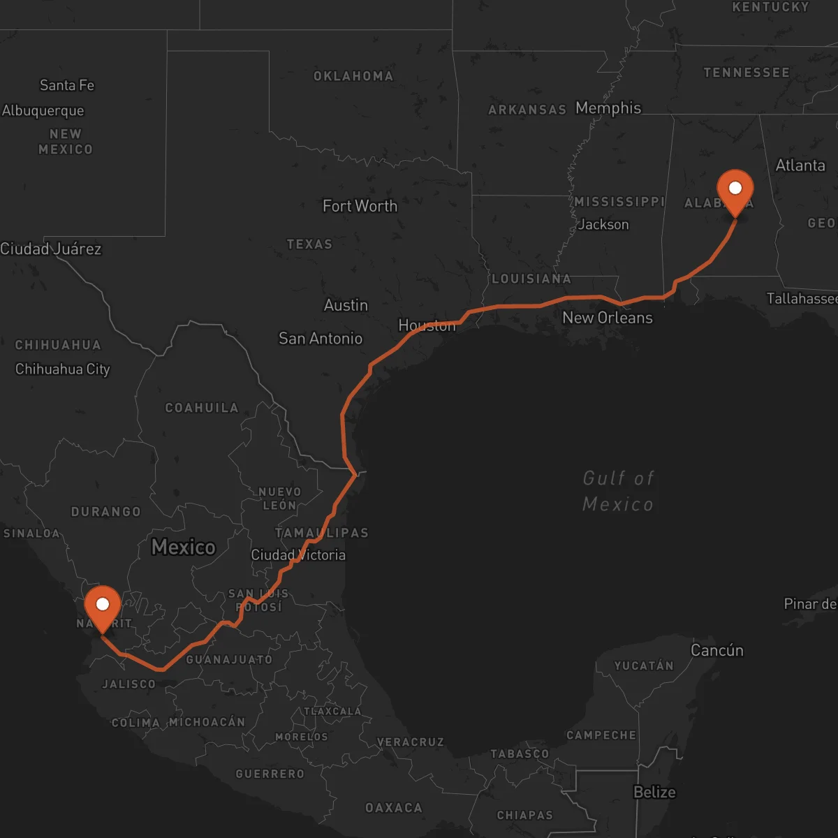 Ruta Tepic - Montgomery