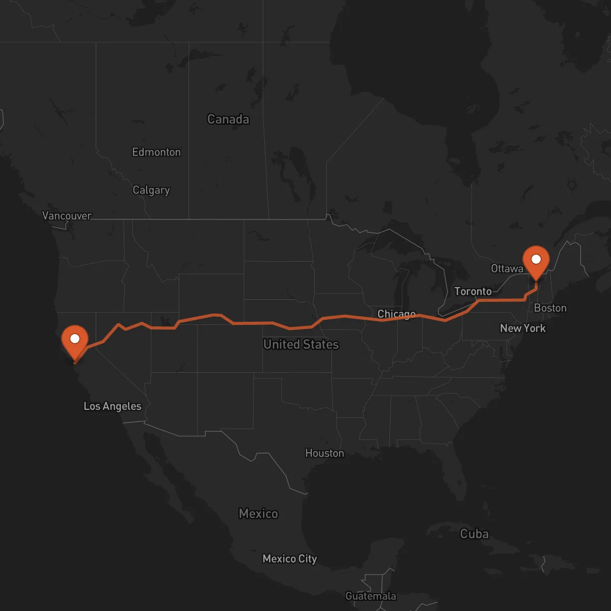 Ruta Montpelier - Oakland