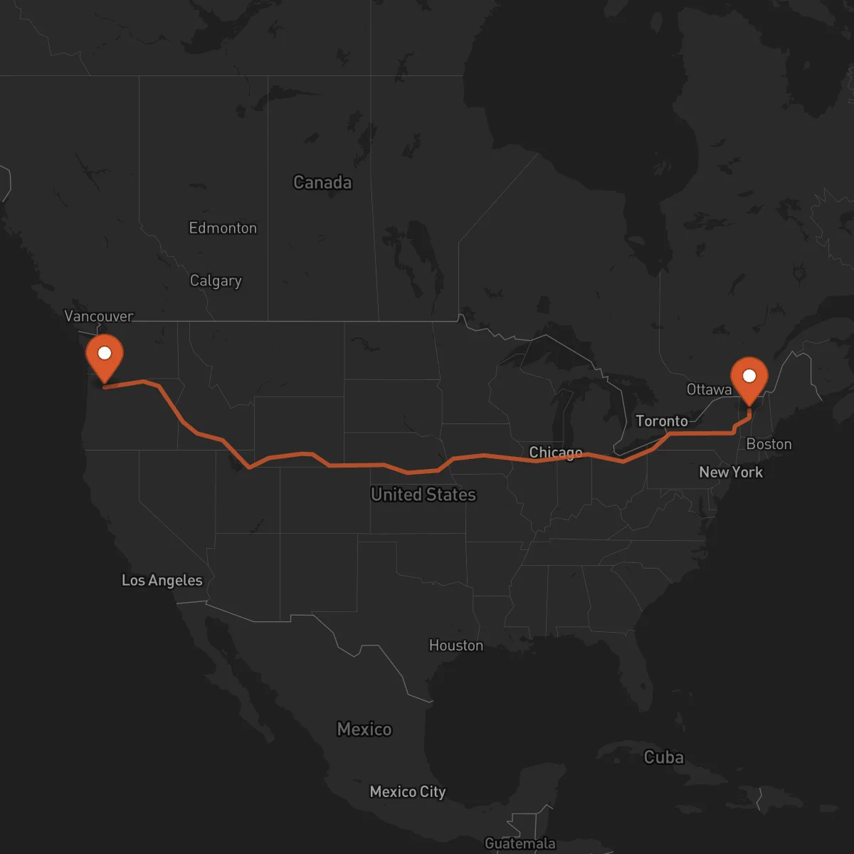 Ruta Portland - Montpelier