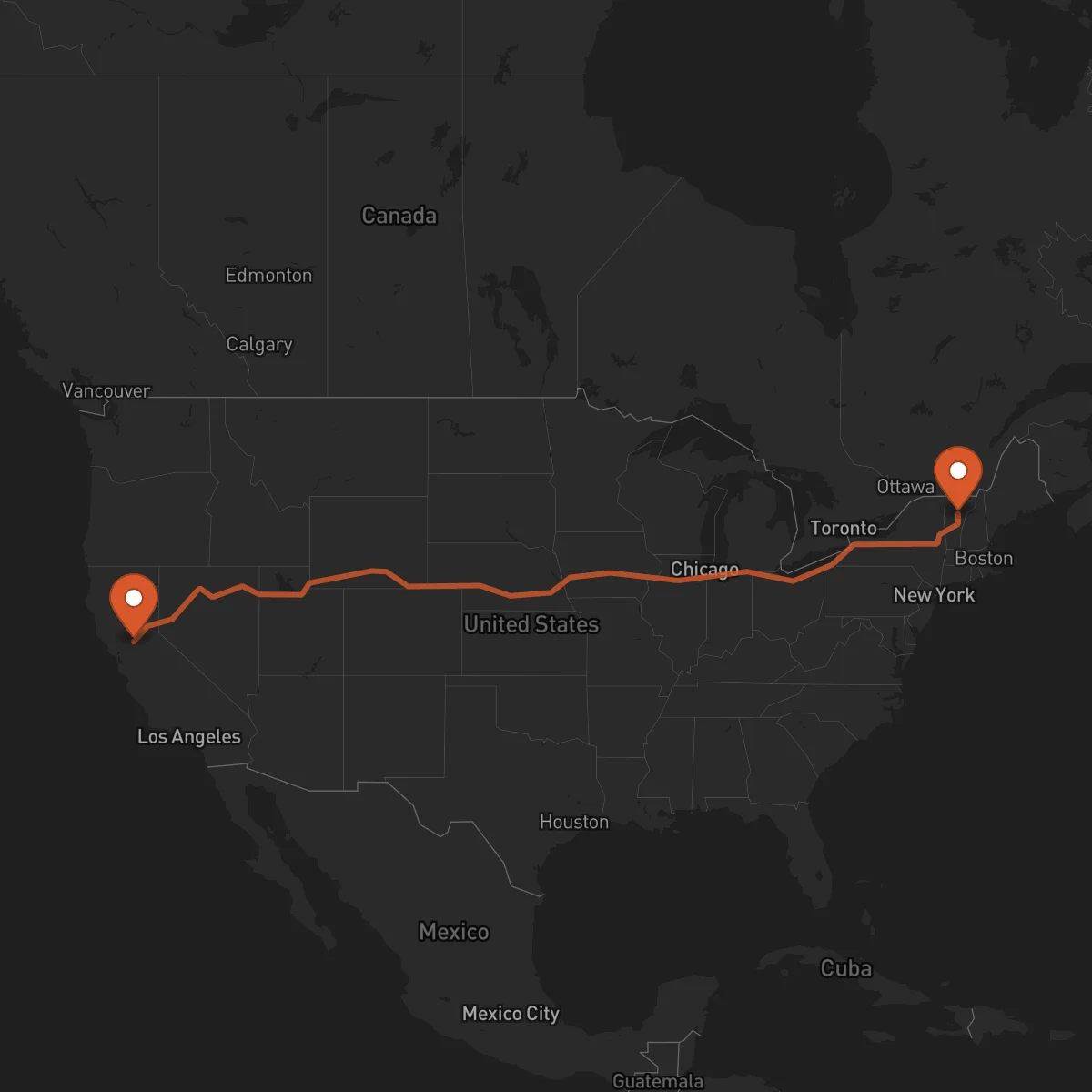 Ruta Montpelier - Sacramento