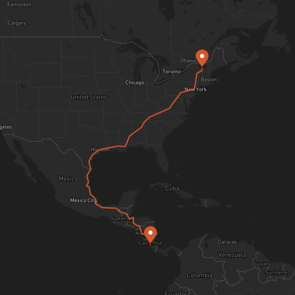 Ruta Montpelier - San José