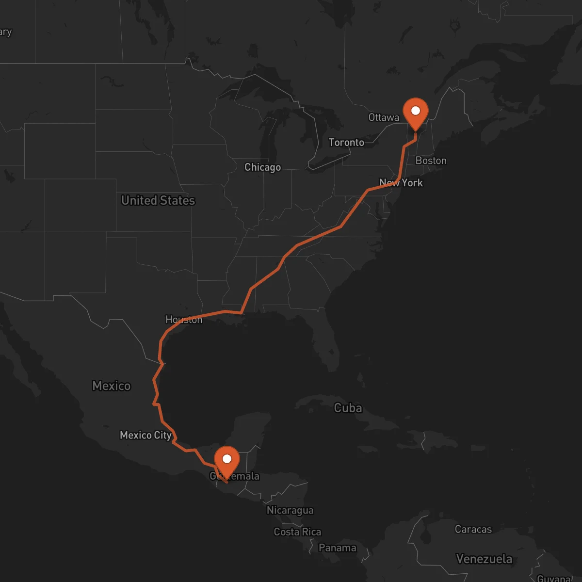 Ruta Montpelier - Santa Cruz del Quiché