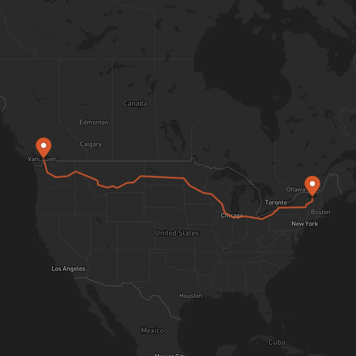 Ruta Montpelier - Surrey