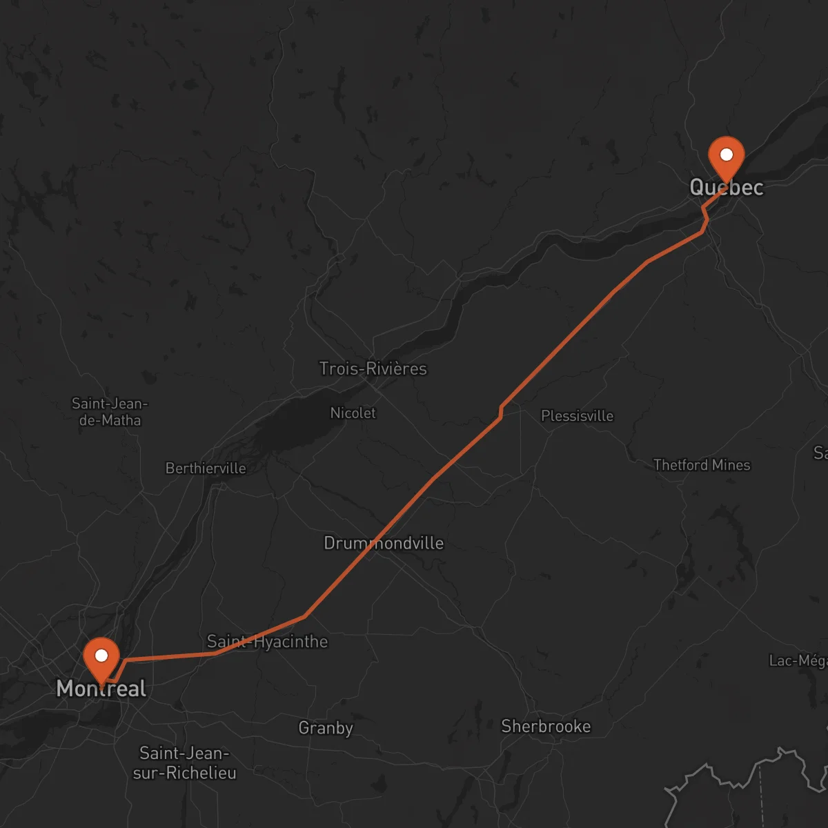 Ruta Montreal - Quebec City