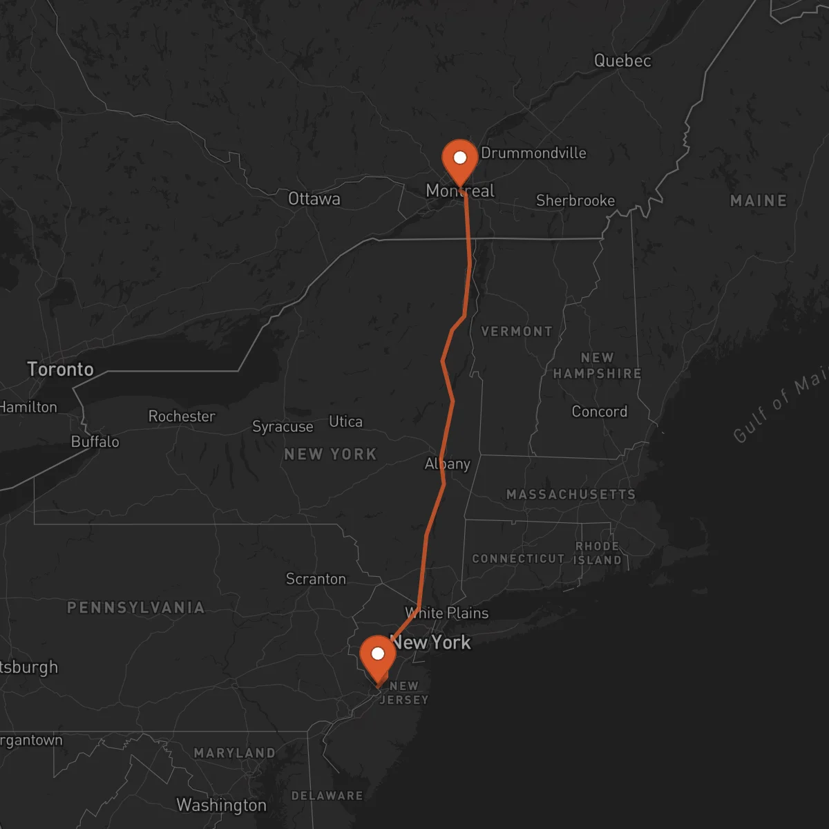 Ruta Trenton - Montreal