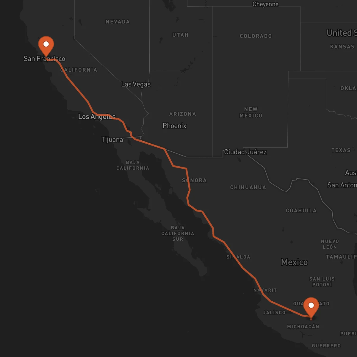 Ruta Morelia - Oakland