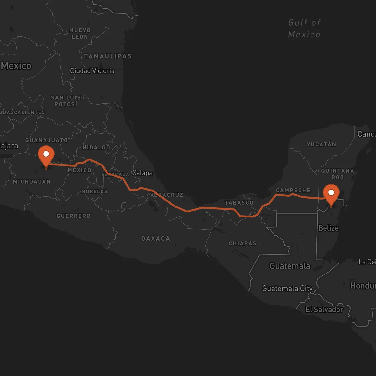Ruta Morelia - Orange Walk Town