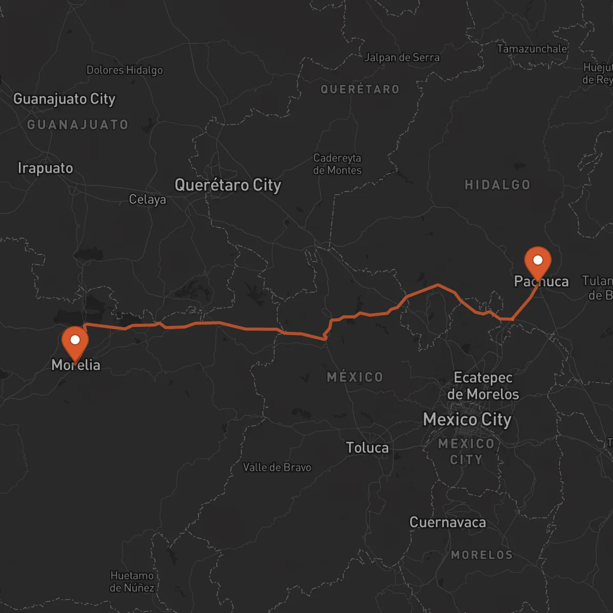 Ruta Pachuca de Soto - Morelia
