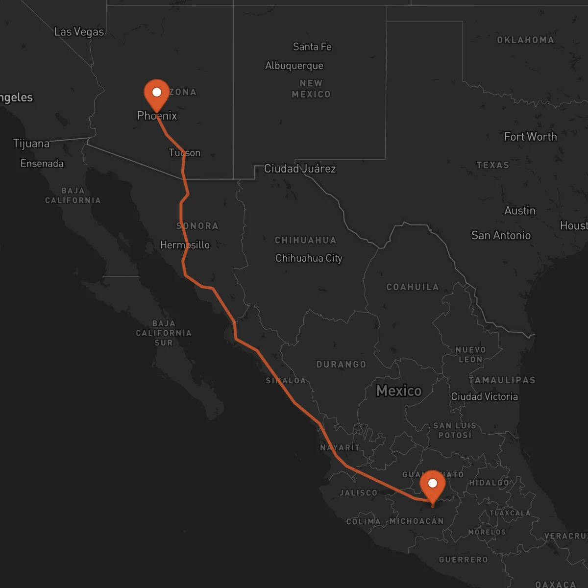 Ruta Morelia - Phoenix