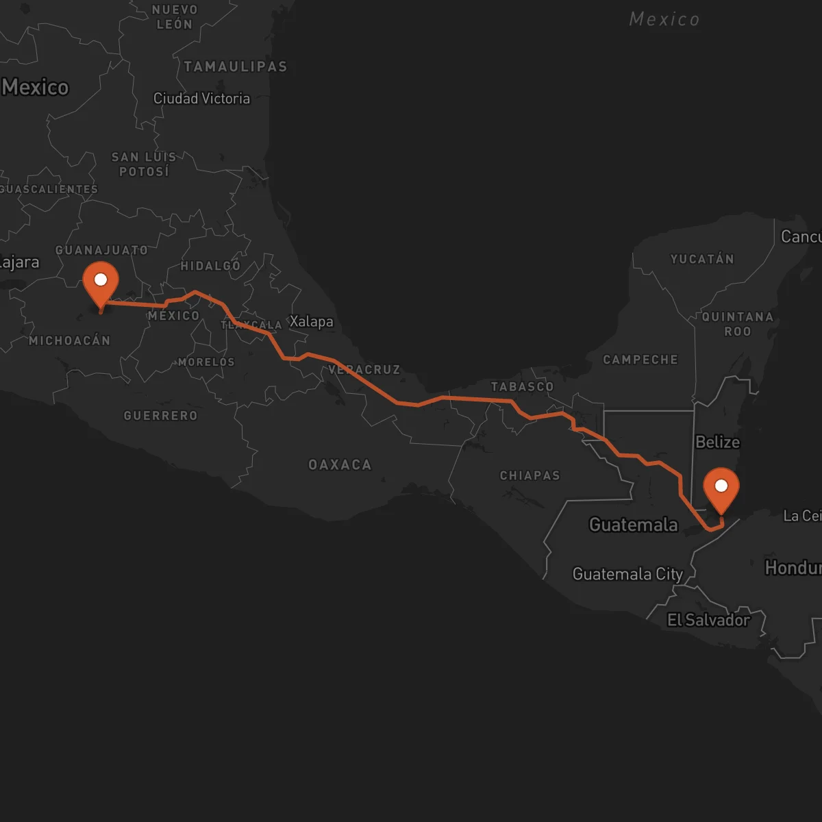Ruta Morelia - Puerto Barrios