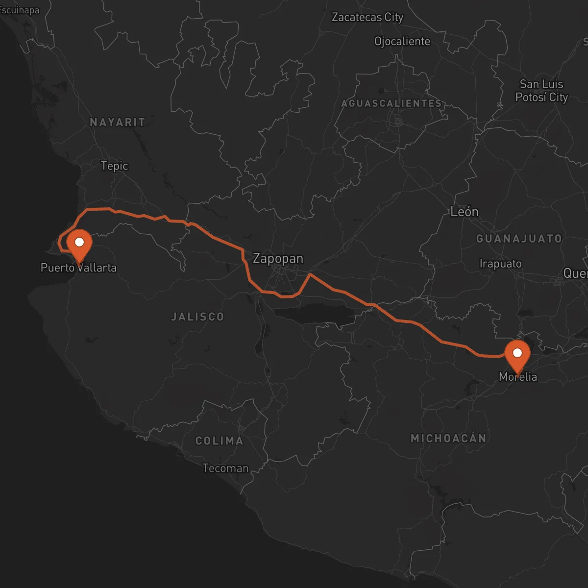 Ruta Morelia - Puerto Vallarta