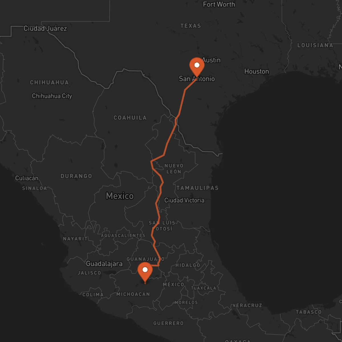 Ruta Morelia - San Antonio