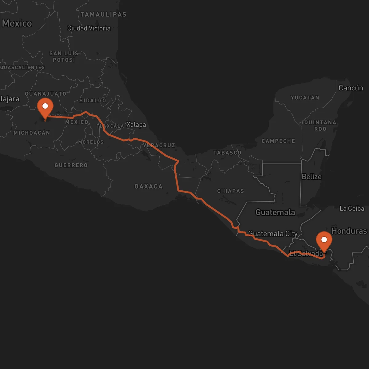Ruta San Francisco Gotera - Morelia