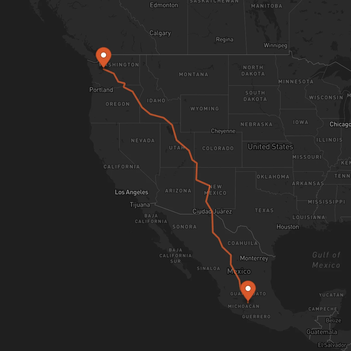 Ruta Morelia - Seattle