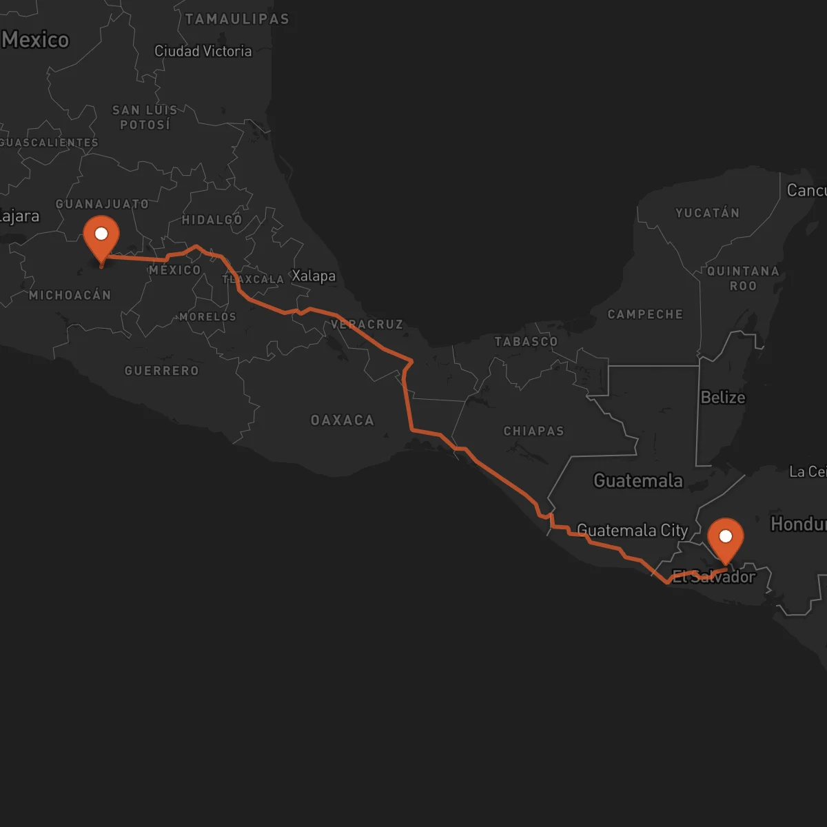 Ruta Morelia - Sensuntepeque
