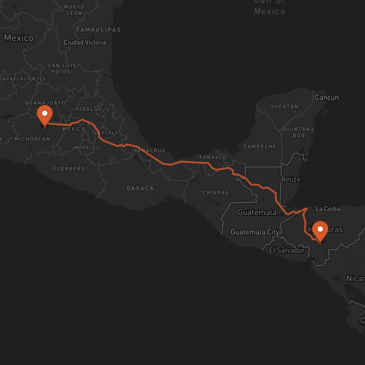 Ruta Tegucigalpa - Morelia