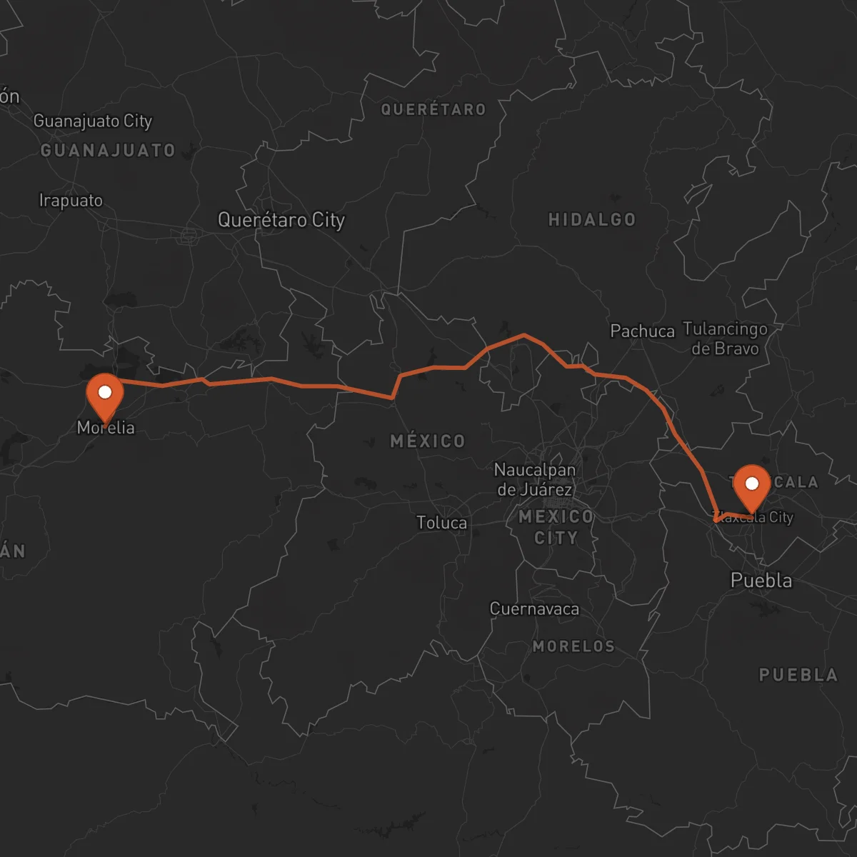 Ruta Tlaxcala de Xicohténcatl - Morelia