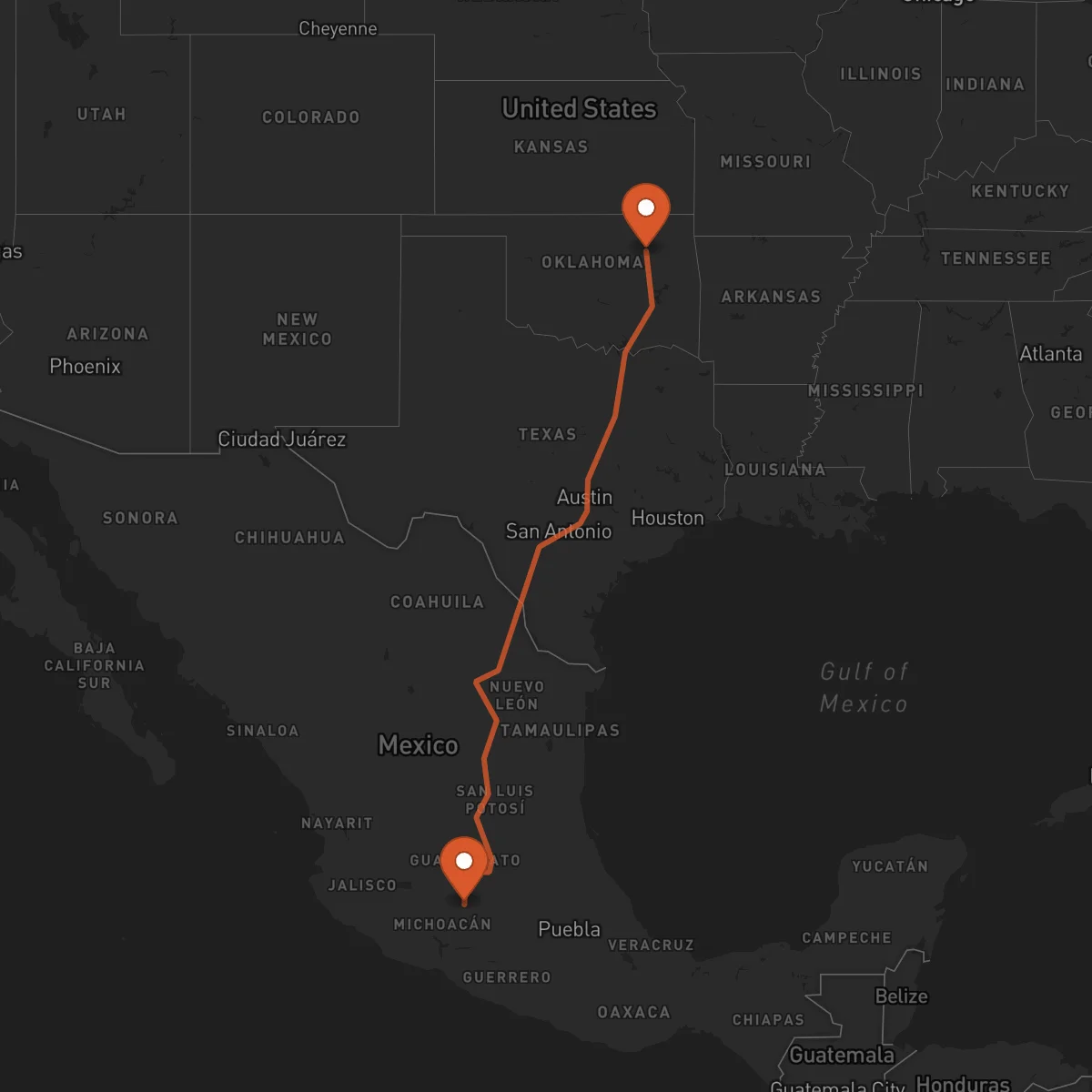 Ruta Morelia - Tulsa