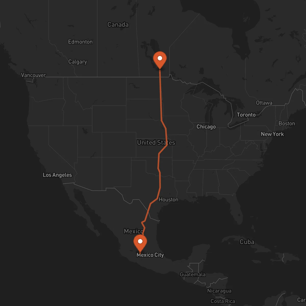 Ruta Morelia - Winnipeg