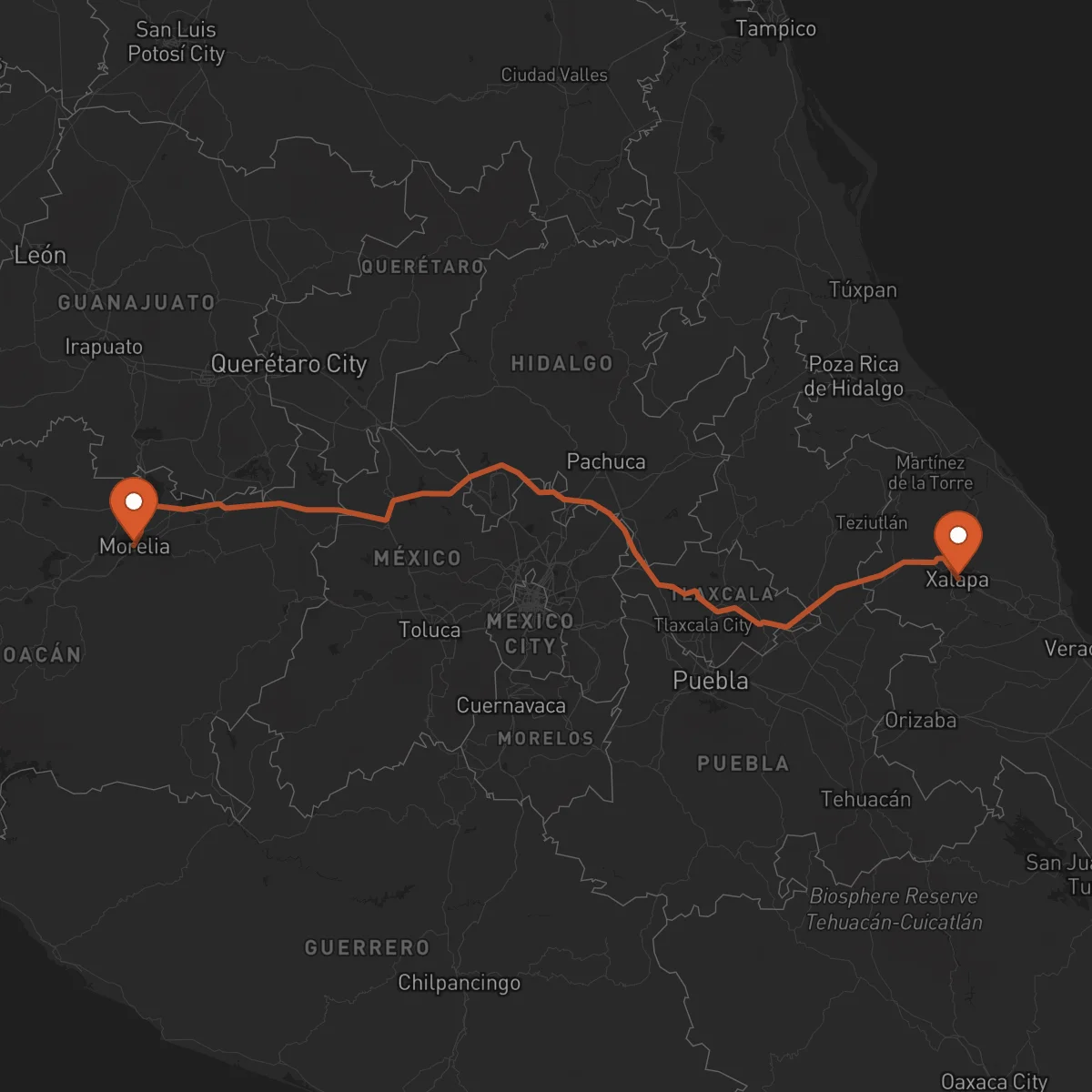 Ruta Morelia - Xalapa