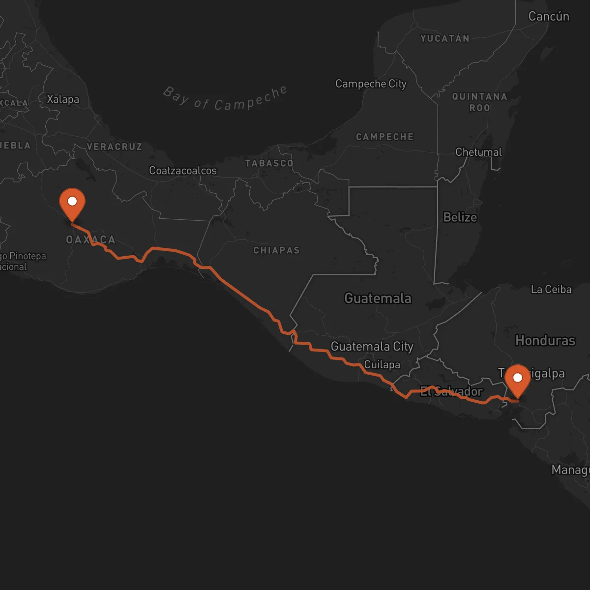 Ruta Nacaome - Oaxaca de Juárez
