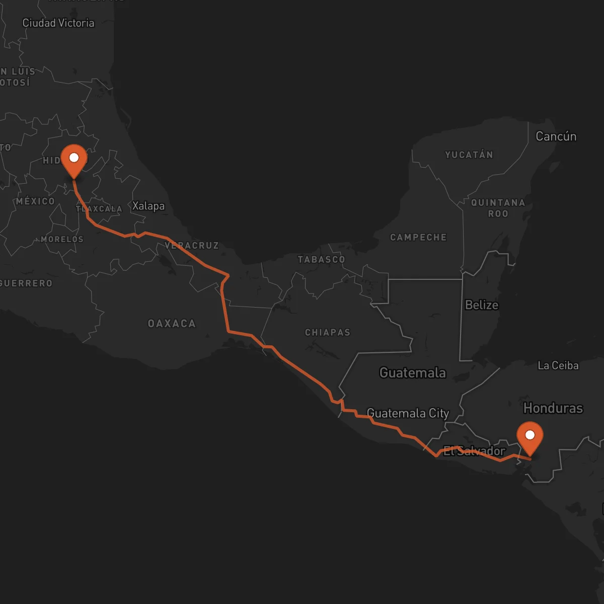 Ruta Nacaome - Pachuca de Soto