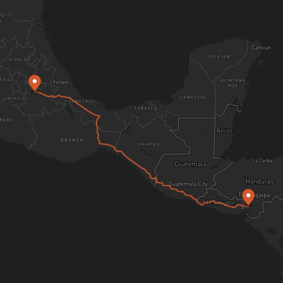 Ruta Nacaome - Puebla de Zaragoza