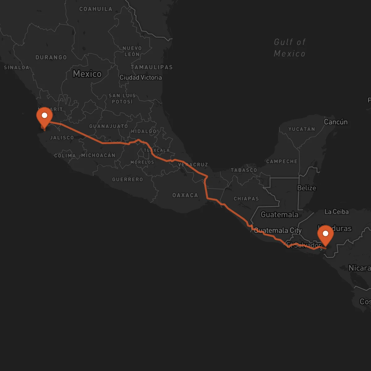 Ruta Nacaome - Puerto Vallarta