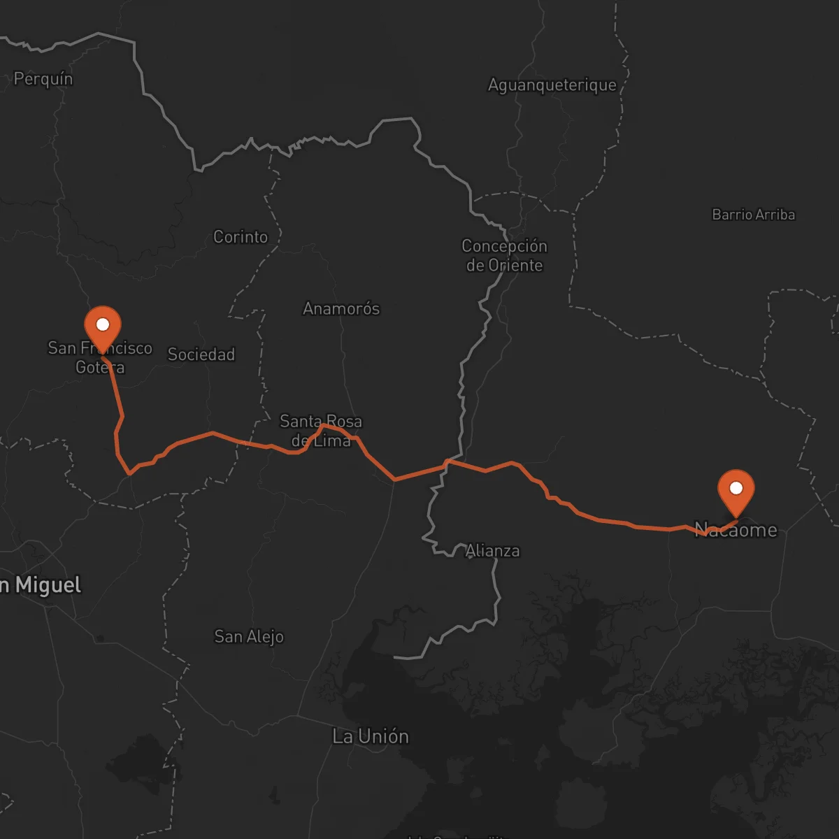 Ruta San Francisco Gotera - Nacaome