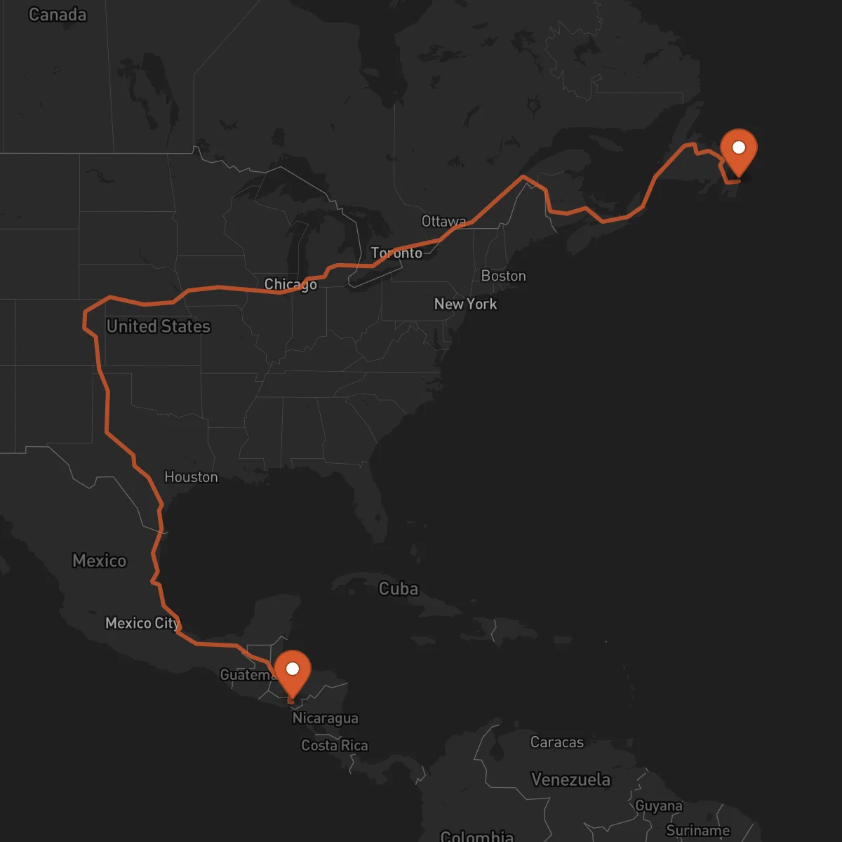 Ruta San Juan de Terranova (St. John's) - Nacaome