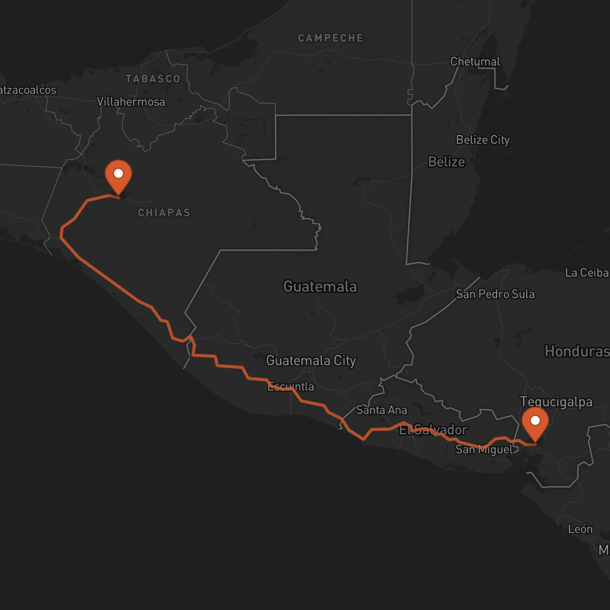 Ruta Tuxtla Gutiérrez - Nacaome