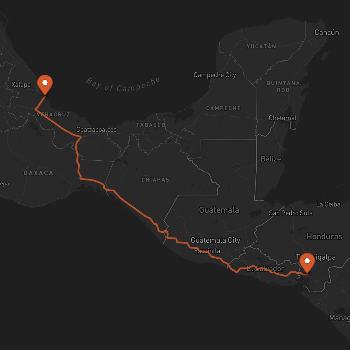 Ruta Nacaome - Veracruz