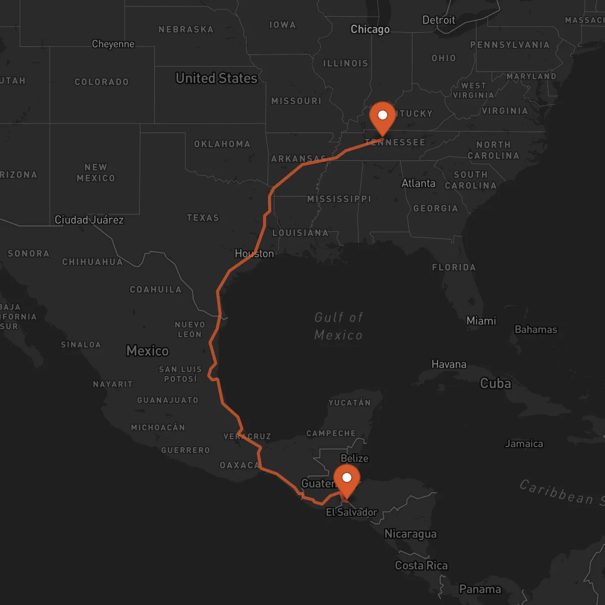 Ruta Ocotepeque - Nashville