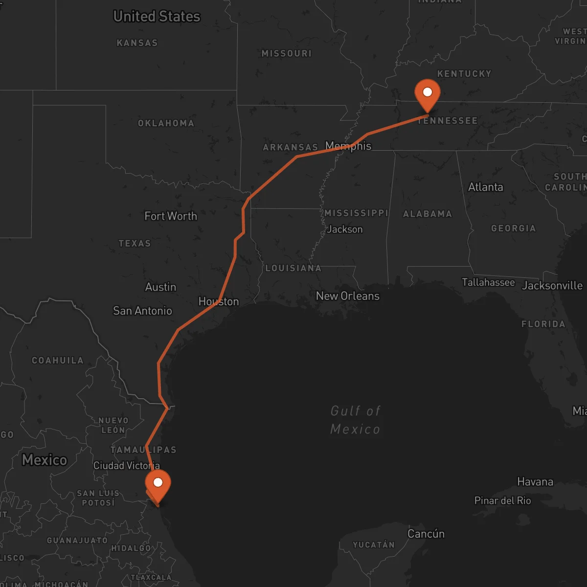 Ruta Tampico - Nashville