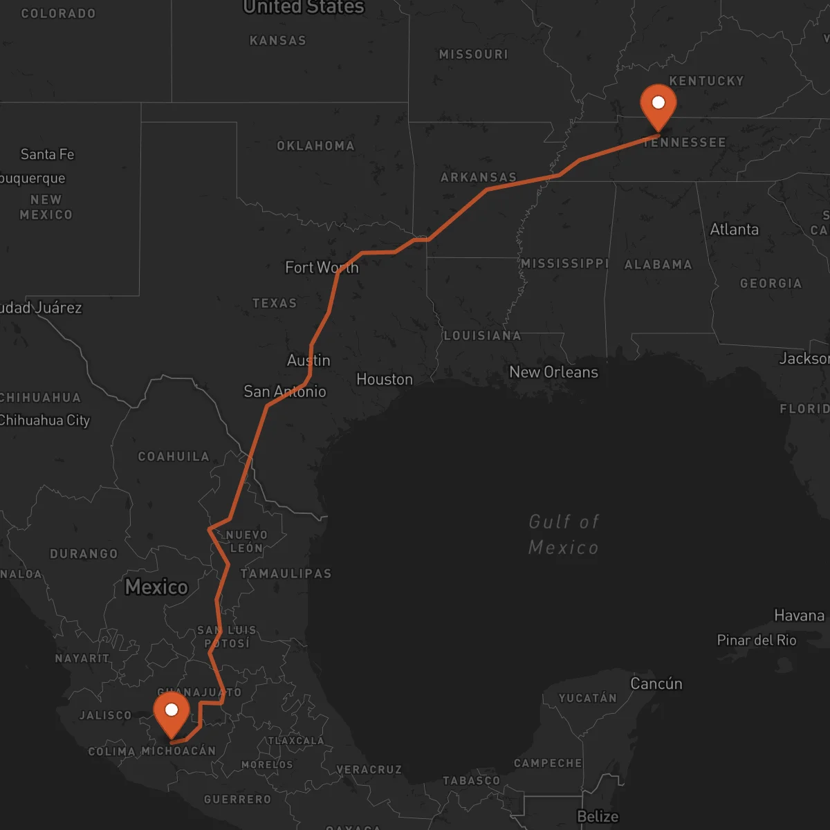 Ruta Uruapan - Nashville