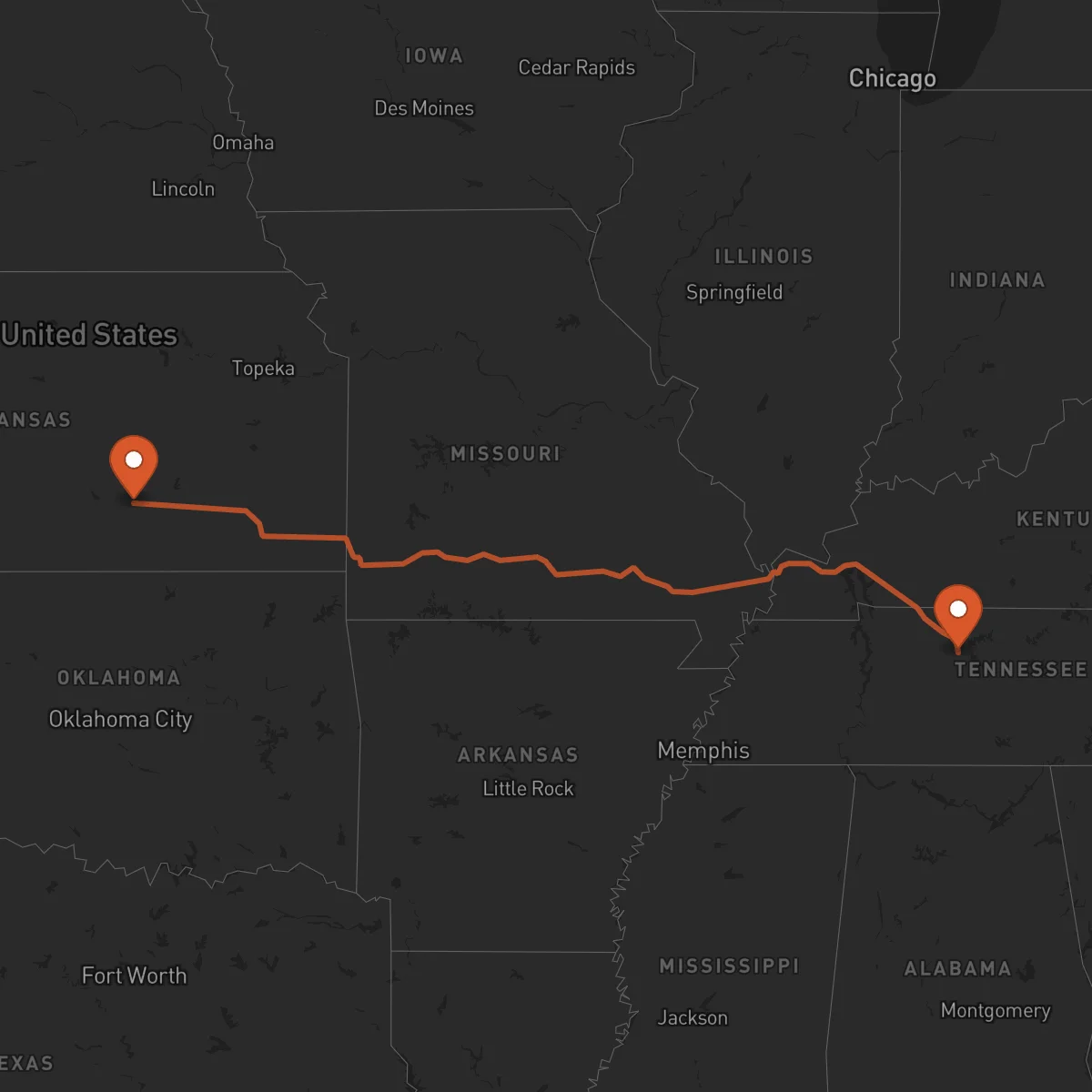 Ruta Wichita - Nashville