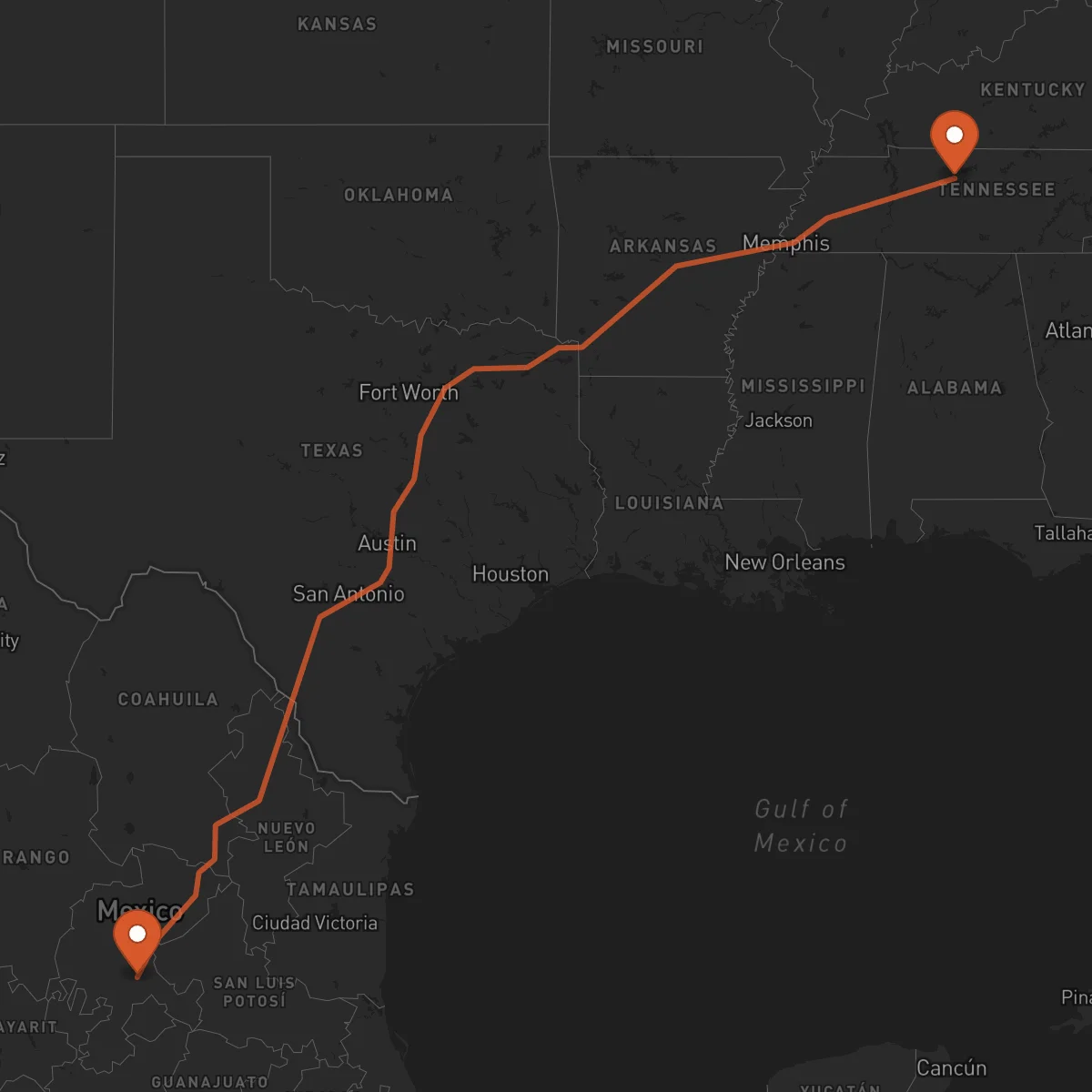 Ruta Zacatecas - Nashville