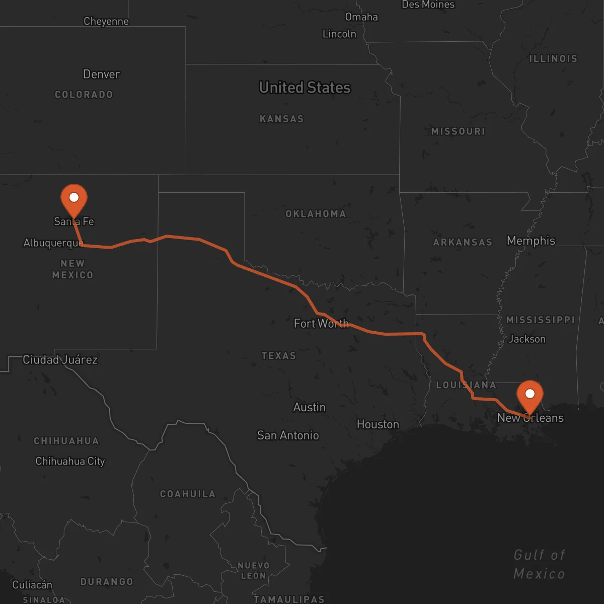 Ruta Santa Fe - New Orleans