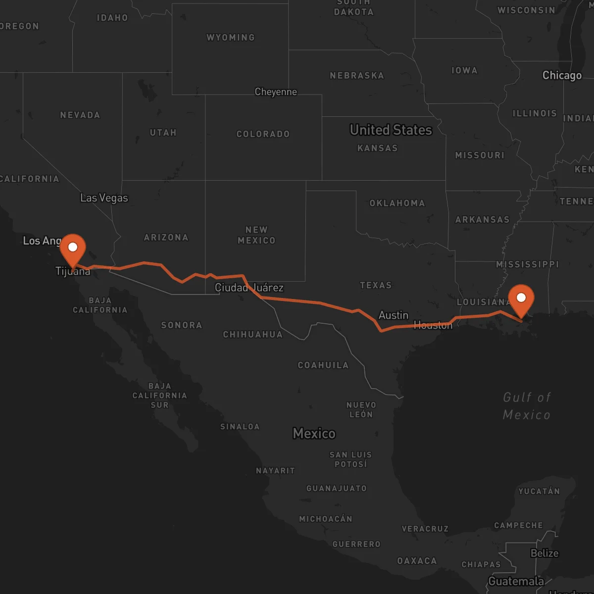 Ruta Tijuana - New Orleans