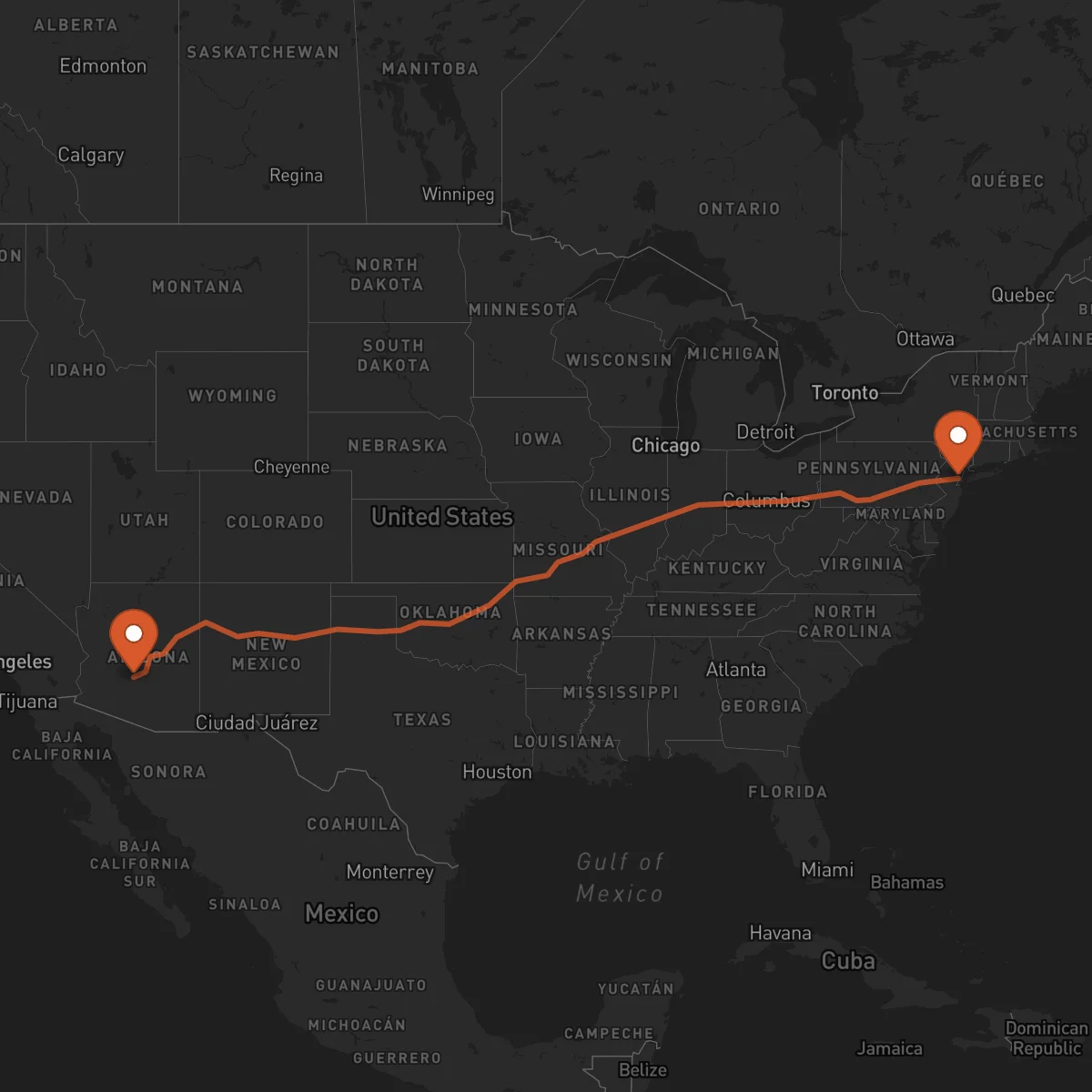 Ruta Newark - Phoenix