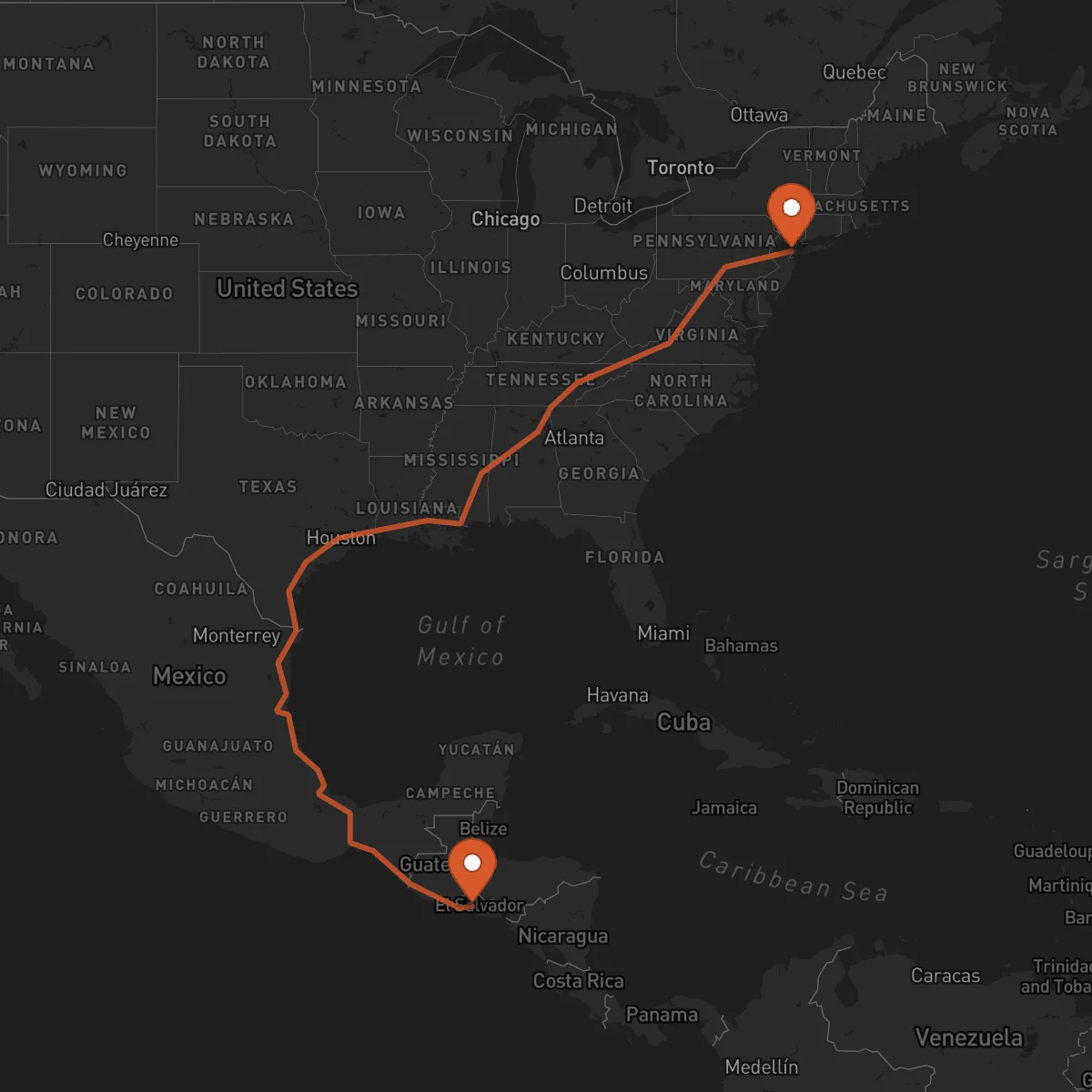 Ruta San Salvador - Newark