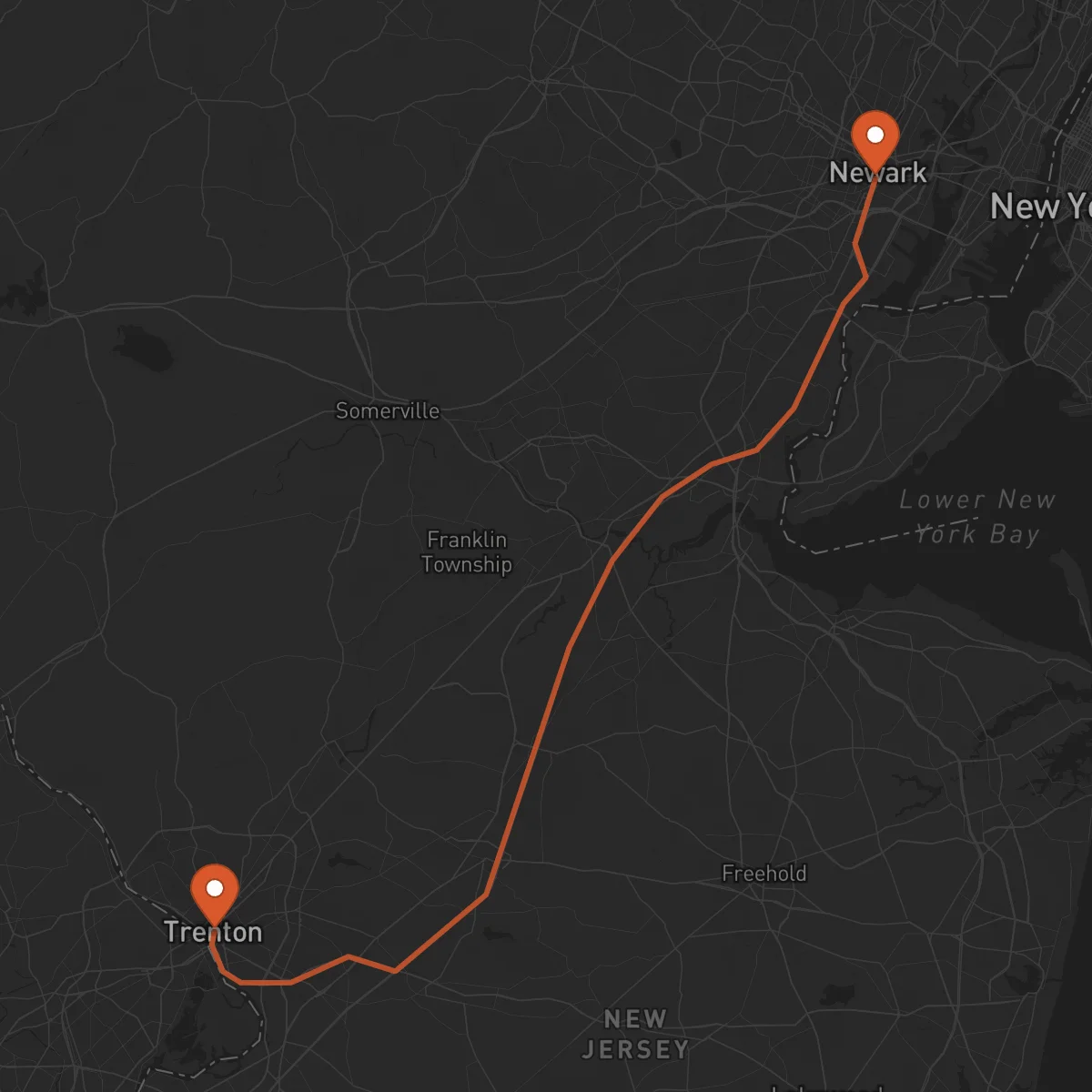 Ruta Newark - Trenton